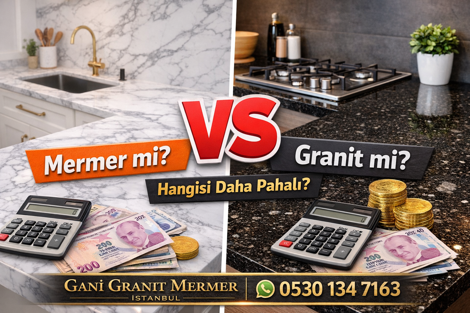 Mutfak Tezgahı: Mermer mi Granit mi Daha Pahalı? (2026 Rehberi)